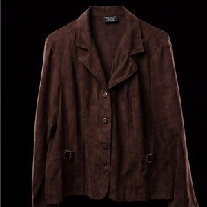 Women's Brown Button-Front Blazer Jacket
